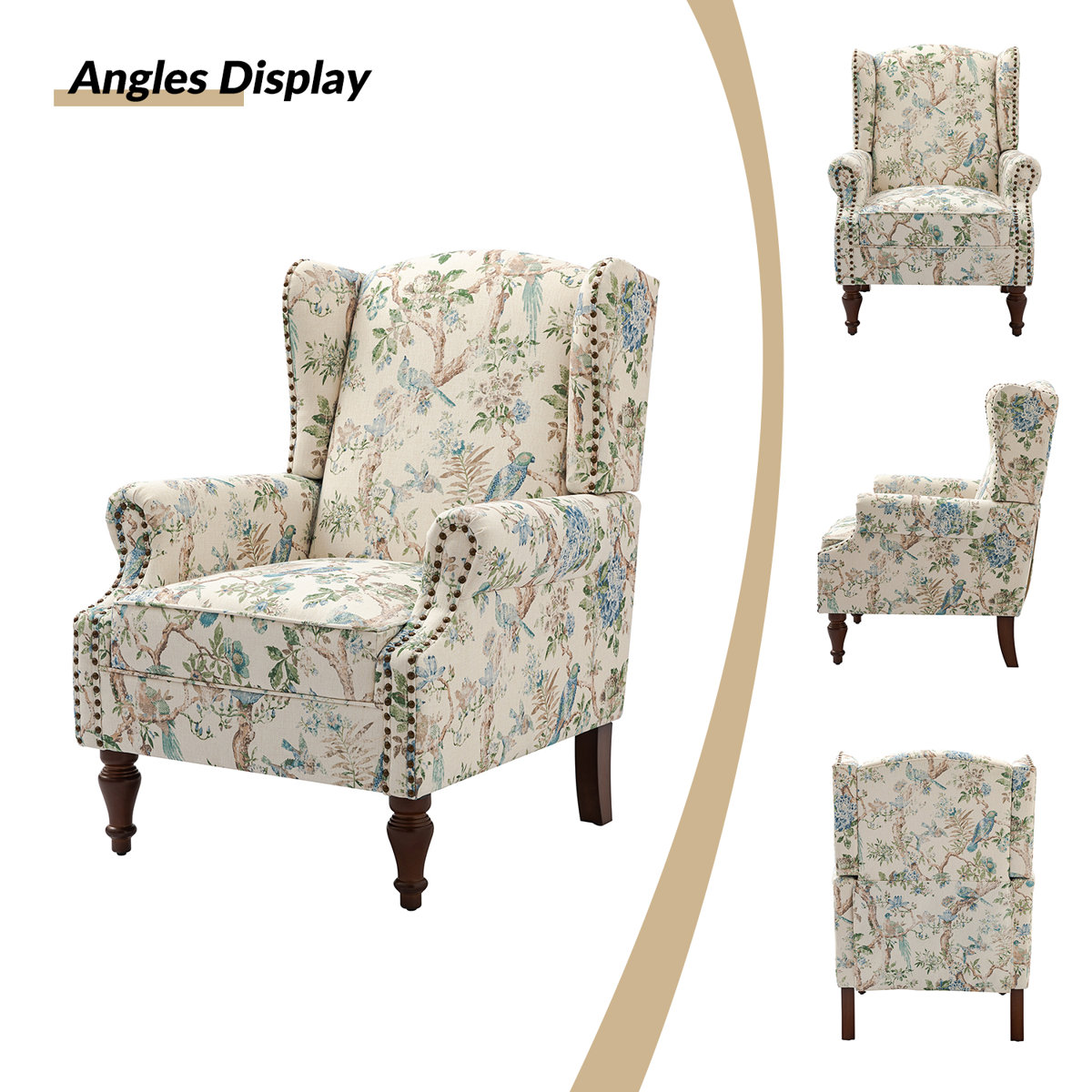 Anndi Upholstered Wingback Accent Chair
